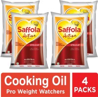Saffola Active Refined Cooking Rice Bran & Soyabean Blended Oil Pouch(4 x 1 L)