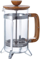 Hario Cafe Press Olive Wood 3 Cups Coffee Maker(Clear)
