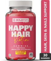 BOLDPOPS Biotin Gummies For Hair Growth, Skin, Nails & Beard Hair Vitamins Supplement(30 Tablets)