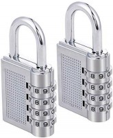 BANSURI ARISTOCRATIC 4 Digit Combination Padlock Lock (Pack of 2) for Luggage Bag|4 Digit Lock | Safe Locker(Keypad)