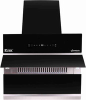 Ezik GLAMOUR 60CM Auto Clean Wall Mounted Chimney(BLACK 1400 CMH)