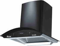 Ezik Glaze 60 cm 1350 m3/hr Filter less Chimney Motion Sensor Control Black Auto Clean Wall Mounted Chimney(BLACK 1350 CMH)