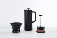 Varia Coffee Percolator, French Press, Moka Pot, Dripper 6 Cups Coffee Maker(Black)