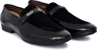 DEXA Latest Synthetic black Patent and Suede Shoes Loafers for Men's size06 Loafers For Men(Black)