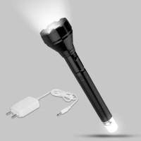 Pick Ur Needs Dual Mode Power Full Led Rechargeable Long Range Torch Up to 1 Km With BackLight Torch Emergency Light(Black)