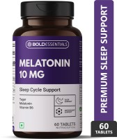 BOLDESSENTIALS Melatonin 10mg With Tagar 250mg & Vitamin B6 2mg For Healthy Sleep Cycle(60 Tablets)