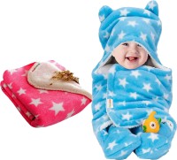 Oyo Baby Printed Crib Crib Baby Blanket for  AC Room(Woollen Blend, Pink, Blue)