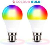 Brightstar 3 Colour in 1 Bulb Red Blue Pink Pack of 2 10 W Standard B22 LED Bulb(Multicolor, Pack of 2)