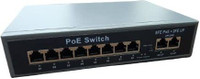Consistent 8 Port POE Switch + 2 UPLINK Port for IP cameras 10/100 MBPS Network Switch(Black)