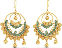 Joyalukkas Yellow Gold Emerald Dangle Earring