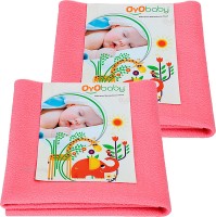 Oyo Baby Cotton Baby Bed Protecting Mat(Salmon Rose, Large, Pack of 2)