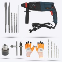 Hillgrove HGCM26M2 1200W-26mm Hammer Drill Machine with Drill Chunk(13mm),Gloves Power & Hand Tool Kit(4 Tools)