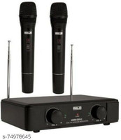 AHUJA ENTERPRISES AWM-520V2 dual PA VHF wireless microphones(Black)