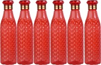 AneriDEALS Crystal Water Bottle for Fridge, for Home Office Gym School Boy, Unbreakable 1000 ml Bottle(Pack of 6, Red, Plastic)
