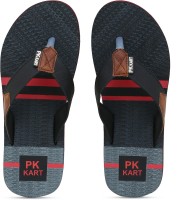 PKKART Men Casual Comfort Stylish Trending Slipper (MS-015) Flip Flops(Black, Red 7)
