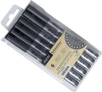 BRuSTRO Art Fineliner Pen(Pack of 6, Black)