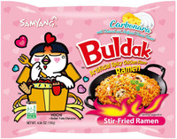 Samyang Hot Chicken Ramen Carbonara Flavoured Noodles| 140gm - Pack of 1 | Imported Instant Noodles Non-vegetarian(140 g)