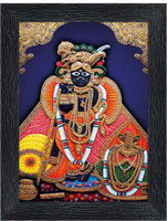 pnf Banke Bihari Vrindavan Religious Frame with Acrylic Sheet for Worship/Pooja Digital Reprint 8 inch x 6 inch Painting(With Frame)