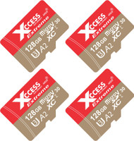 XCCESS Xcces 128GB Micro Sd Card Pack of 4 128 GB MicroSDXC UHS Class 1 120 MB/s  Memory Card