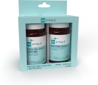 HEALTHKART HK Vitals Fish Oil 1000 mg, 30 No & Biotin 10000mcg, 30 No (Combo Pack)(2 x 30 Tablets)