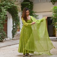 Harv Enterprise Anarkali Gown(Light Green)