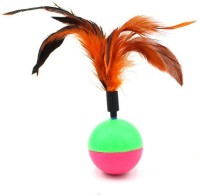 PETS EMPIRE 1pcs Feather Tumbler Cat Toy Ball Kitten Toy Cat Interactive Colorful Feather Plastic Chew Toy, Training Aid For Cat