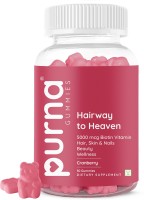 Purna Gummies Flowing Hair Biotin Cranberry Gummy for Adults & Kids, 30 Gummy Bears, 1 daily(30 No)