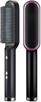 WunderVoX Electric Hair Straightener Curler Lazy Comb Hot Flat Artifact Brush XII-48GT-Electric Hair Straightener Curler Lazy Comb Hot Flat Artifact Brush Hair Styler(Smart Black)