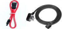 ain collection SATA-POWERCODE 1.5 m Power Cord(Compatible with Computer, Laptop, Black, Red, Pack of: 2)