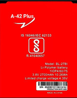 Wokia-Electronics Company Mobile Battery For Itel A-42 Plus II BL-27BI deal from flipkart Wokia-Electronics Company Mobile Battery For Itel A-42 Plus II BL-27BI deal from flipkart