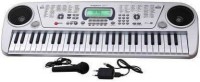 ShopEXP MUSICAL(5407)-0005 PIANO WITH 54 KEYS AND MIC AND CHARGIMG CABLE OR CHARGER(Silver)