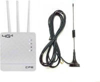 Telehatch 4G SIM LTE Wi-Fi Router with extension antenna 300 Mbps 4G Router(White, Tri Band)