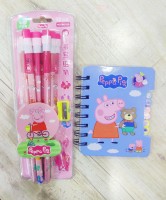 KOBBET Combo of Pepa Mini spiral Notebook & HB Pencils with join eraser and sharpener(Multicolor)