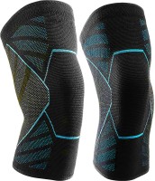 Leosportz 2 Pack Knee Brace, Compression Sleeve Support Unisex, Running,Gym, Hiking Knee Support(Black, Blue)