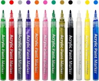 Kandle 12 PCS Acrylic Paint Pens Fabric, Canvas, Mugs, Wood, Glass, Metal Ceramic (3MM)(Set of 12, Multicolor)