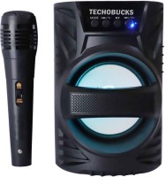 Techobucks HD Bass Splashproof Bluetooth Speaker With Karaoke Mic,Mobile Holding Space 10 W Bluetooth PA Speaker(Black, Stereo Channel)