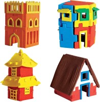 Imagimake Mapology Houses Educational Toy and 3D Puzzle for 5 Year Old Boys and Girls(13 Pieces)