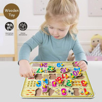 SHALAFI Numbers Math Puzzle Educational Toy 1234 Matching Early Baby Brain Tester(Beige, Multicolor)