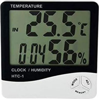 Dr care 6565 Room Thermometer Digital with clock feature Thermometer(white black)