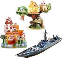 sangambigdeal 3D Puzzle for Kids Assembling Mind Game, Warship ( Pack Of 3 )(80 Pieces)