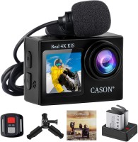 CASON CS6 Real 4K Dual Screen Action Camera for Vlogging With EIS+Gyro, Touch Screen Waterproof Sports Camera with External Mic,2 x 1350 mAh Batteries Sports and Action Camera(Black, 24 MP)