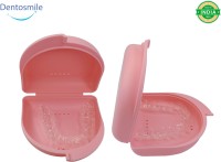 Dentosmile Dental Orthodontic Retainer/Aligner Case/Mouth Guard and Denture Storage Pink Teeth Whitening Kit