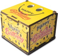 Celebr8 Wooden Explosion box for birthday or anniversary, gift box for any occasion Greeting Card(Yellow, Pack of 1)