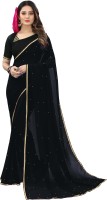 OMICRON FAB Embellished Bollywood Georgette Saree(Black, Gold)