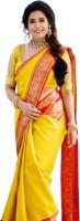 NEZAA EXPORT Self Design, Woven Kanjivaram Pure Silk, Jacquard Saree(Yellow)