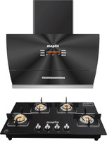 Maplin Combo of Voice Chimney VC90 + Gas Cooktop GH04 Auto Clean Wall Mounted Black 1400 CMH Chimney