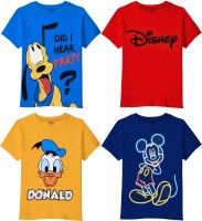 DISNEY BY MISS & CHIEF Boys Printed Cotton Blend T Shirt(Multicolor, Pack of 4)