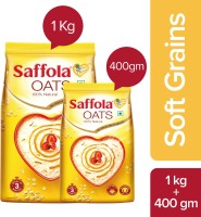 Saffola Oats,Rolled Oats,Creamy Oats 100% Natural, High Protein & Fibre, Healthy Cereal, Pouch(1 kg)