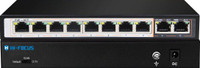 HIFOCUS HF-SGGH08-120W 8 PORT FULL GIGA POE SWITCH WITH 2 UPLINK GIGA PORTS Network Switch(Black)