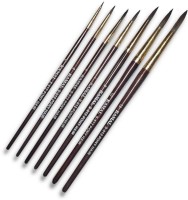 KAMAL Round Natural Pony Hair Non - Synthetic Set of 7 Paint Brushes for Artists or Students Suitable for Oil, Nail, Artist, Acrylic Painting. Handle - Brown Handle(Set of 1, Multicolor)